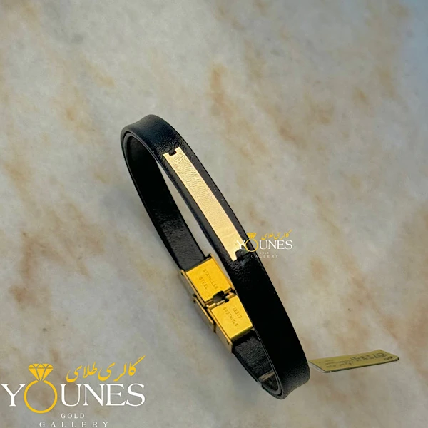 دستبند چرم زنانه L1305 طلا لیزری